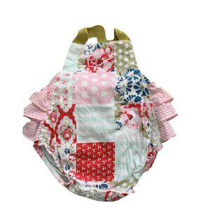 The Measure Patchwork Ruffle Bum Bubble Romper